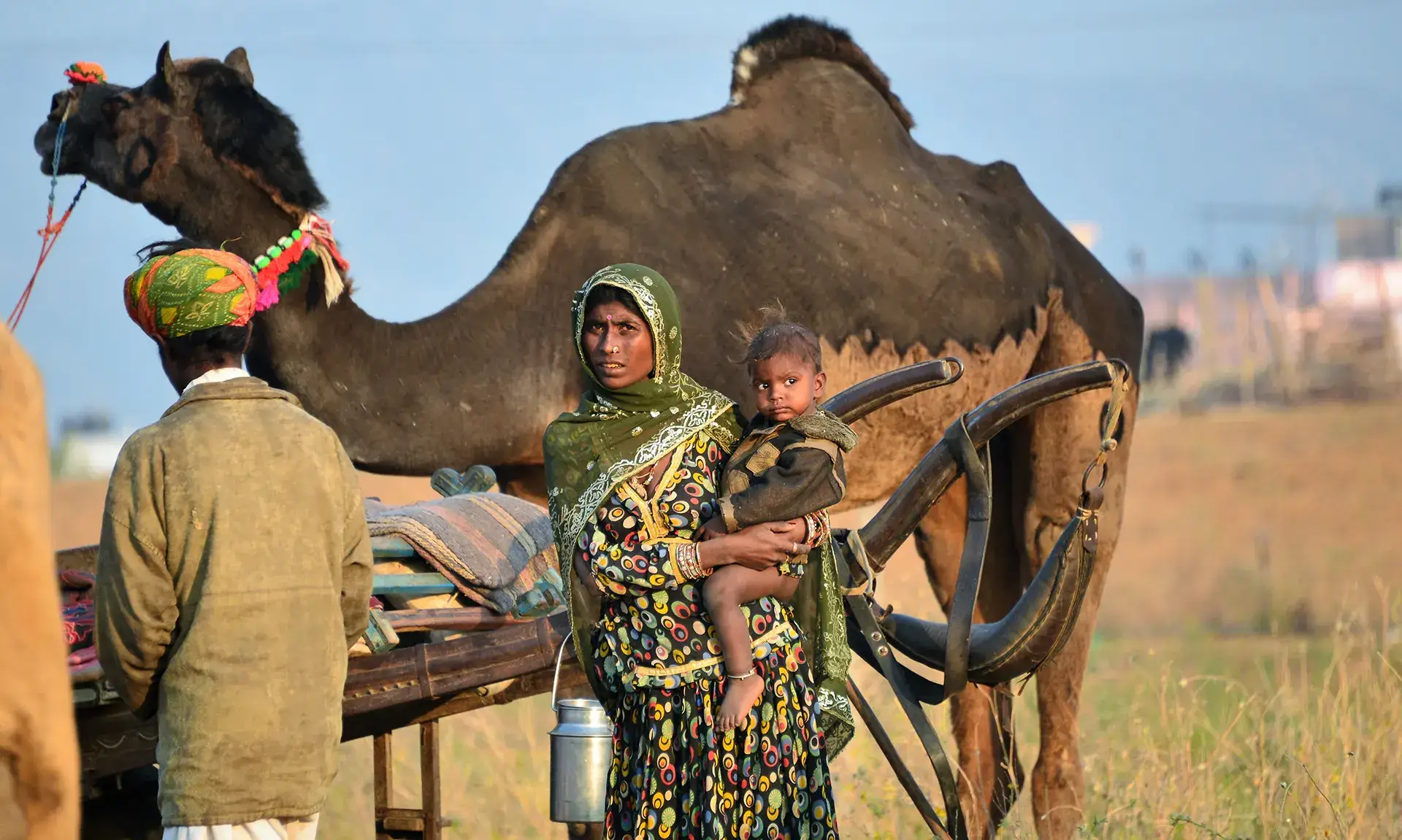 Farmer Family with Camel