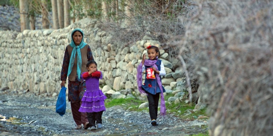 Family in Diskit Village