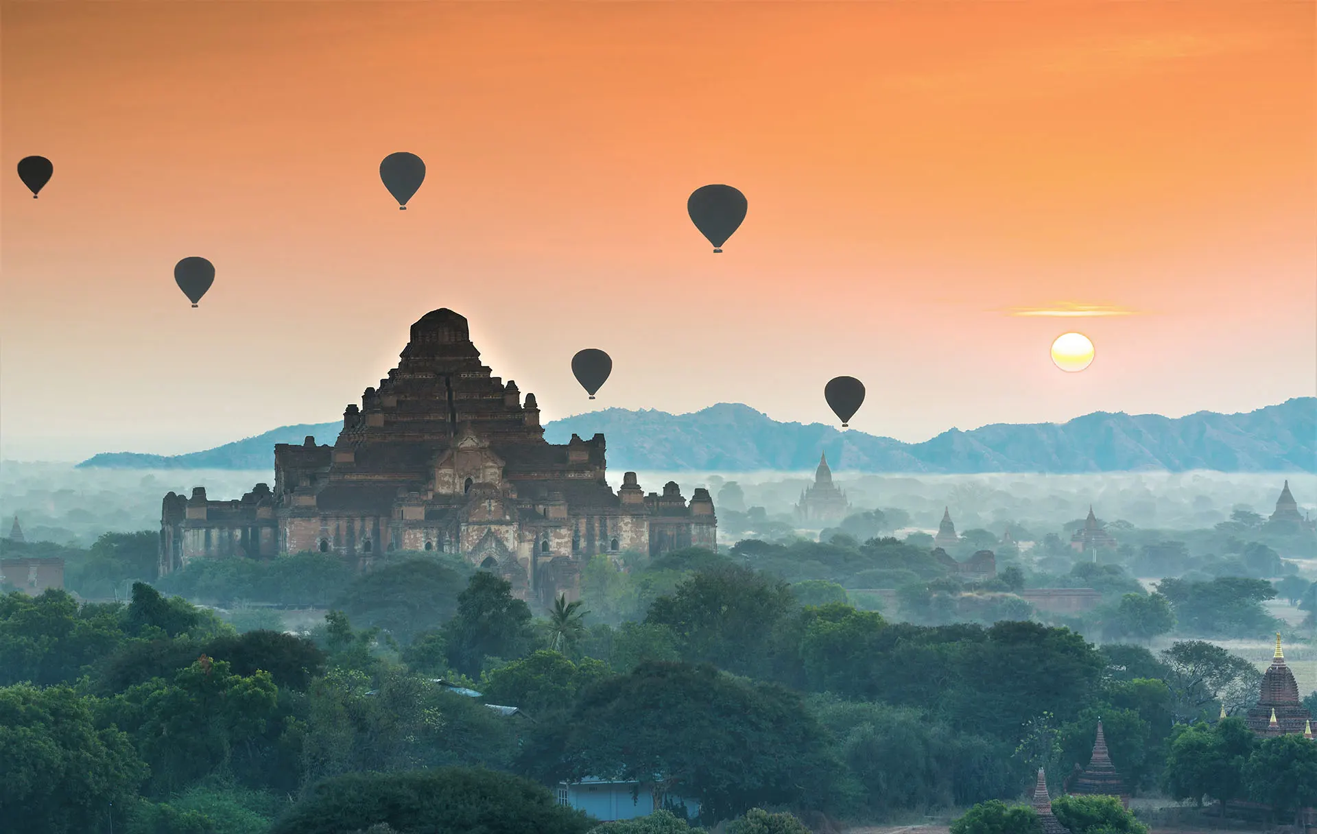 Balloons Over Bagan at Sunrise