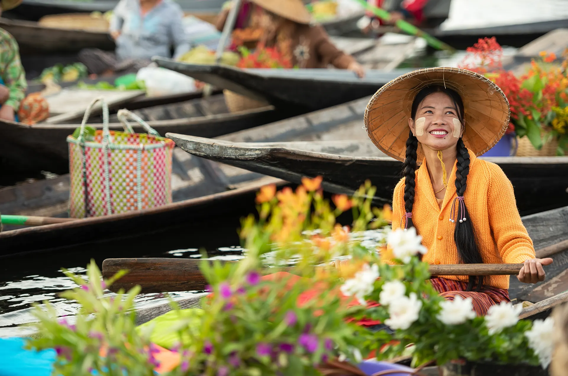 Lady with Thanaka on her Cheeks